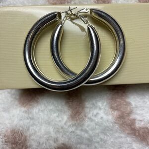 Silver Tone Hoop Earrings